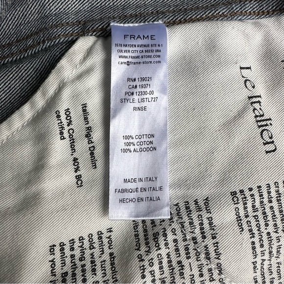 FRAME Denim Le Italien True Straight Jeans Size 29 | Cuffed Cropped | Blue Denim - Picture 10 of 11